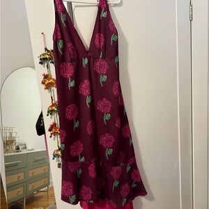 Versace Jeans Collection Backless Dress - Burgundy and Pink